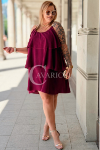 Sommerkleid FRANCA in Purpur – Volants & Oversize-Schnitt