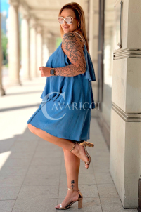 FRANCA Sommerkleid Baby Blue – Volants & Zierträger