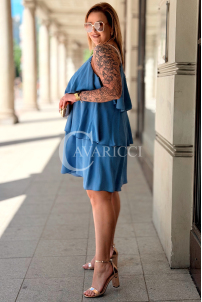 FRANCA Sommerkleid Baby Blue – Volants & Zierträger