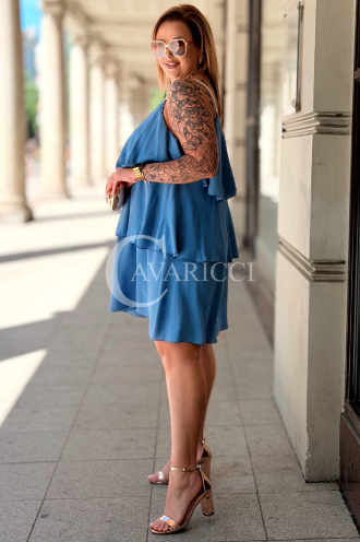 FRANCA Sommerkleid Baby Blue – Volants & Zierträger