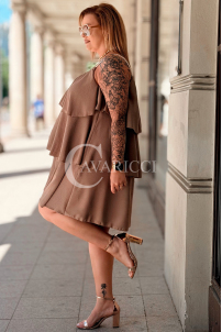 Sommerkleid FRANCA – Luftig mit Volants & Zierträgern, Fango