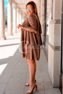 Sommerkleid FRANCA – Luftig mit Volants & Zierträgern, Fango