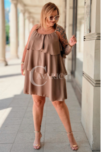 Sommerkleid FRANCA – Luftig mit Volants & Zierträgern, Fango