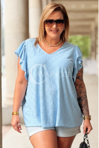 NIVEA Bluse Hellblau – Elastisch, Luftig & Bequem Plus Size