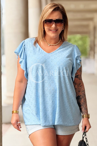NIVEA Bluse Hellblau – Elastisch, Luftig & Bequem Plus Size