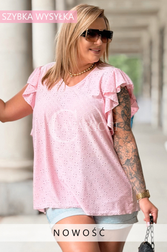 NIVEA Bluse Plus Size – Elastisch, Rosa, Lockerer Schnitt