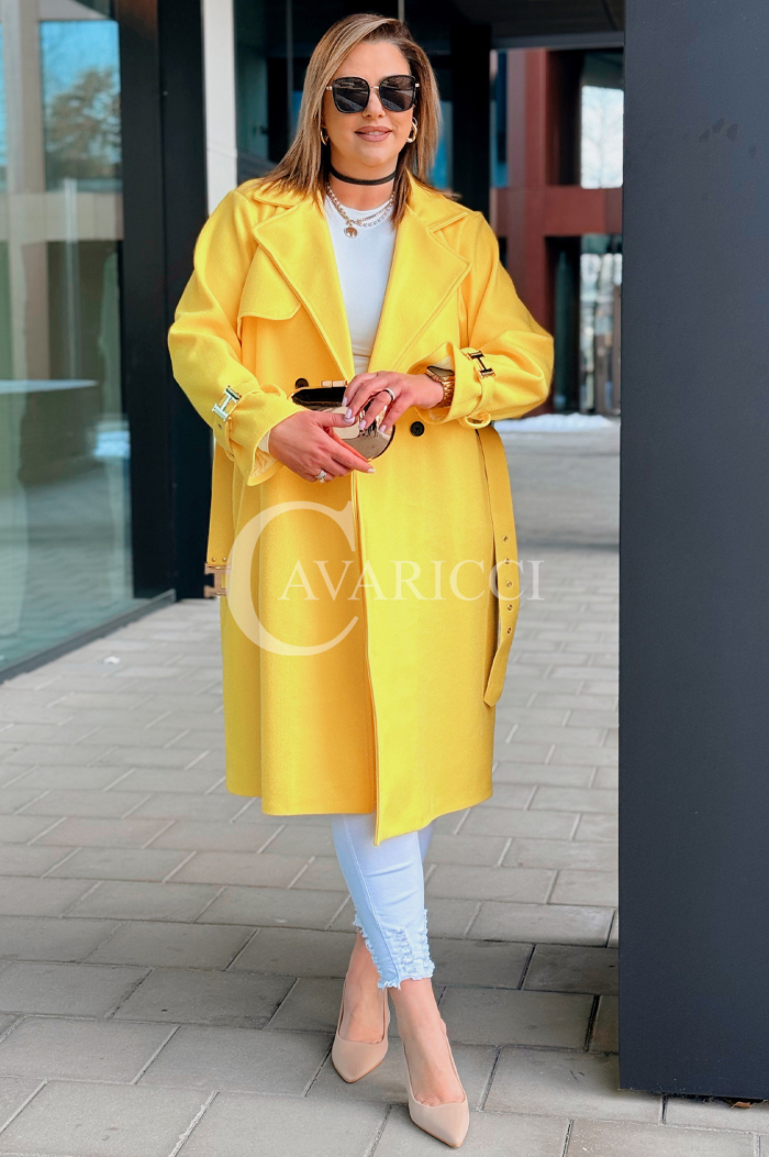 HERMESSA Kleid in Gelb – Große Größen | Cavaricci.de