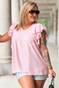 NIVEA Bluse Plus Size – Elastisch, Rosa, Lockerer Schnitt