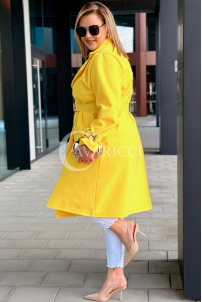 HERMESSA Kleid in Gelb – Große Größen | Cavaricci.de