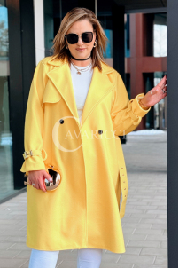 HERMESSA Kleid in Gelb – Große Größen | Cavaricci.de