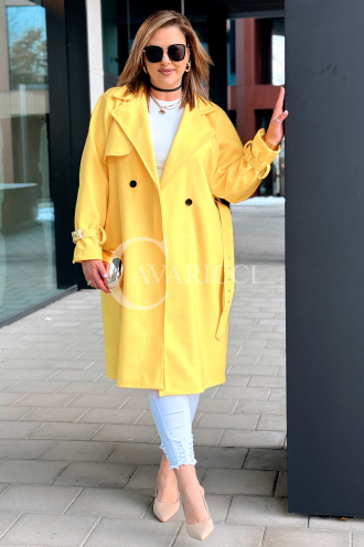 HERMESSA Kleid in Gelb – Große Größen | Cavaricci.de