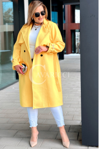 HERMESSA Kleid in Gelb – Große Größen | Cavaricci.de