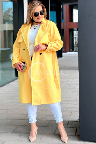 HERMESSA Kleid in Gelb – Große Größen | Cavaricci.de