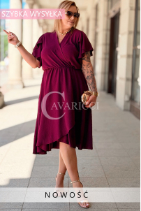 FIORELLA Kleid Purpur – Asymmetrischer Wickelausschnitt