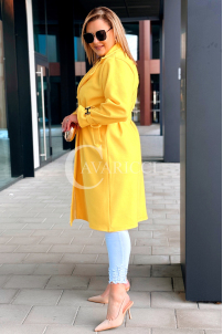 HERMESSA Kleid in Gelb – Große Größen | Cavaricci.de