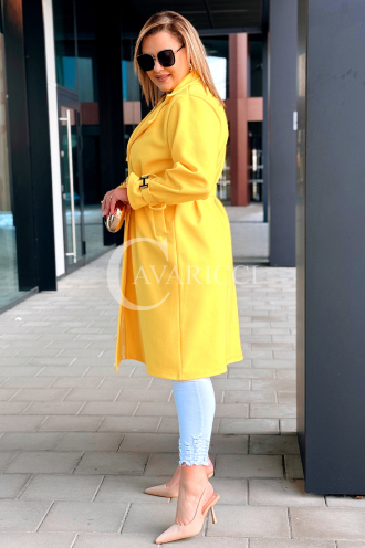HERMESSA Kleid in Gelb – Große Größen | Cavaricci.de