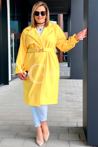HERMESSA Kleid in Gelb – Große Größen | Cavaricci.de