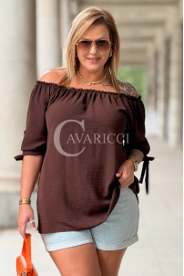 NIRVANA Bluse Schokolade – Leichte Sommerbluse Plus Size