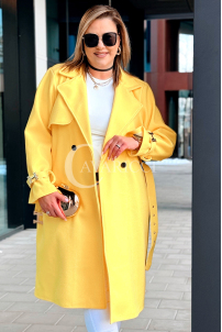 HERMESSA Kleid in Gelb – Große Größen | Cavaricci.de