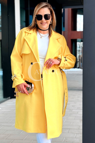 HERMESSA Kleid in Gelb – Große Größen | Cavaricci.de