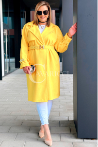 HERMESSA Kleid in Gelb – Große Größen | Cavaricci.de