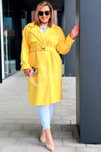 HERMESSA Kleid in Gelb – Große Größen | Cavaricci.de
