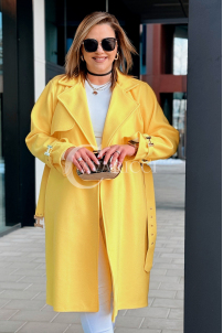 HERMESSA Kleid in Gelb – Große Größen | Cavaricci.de