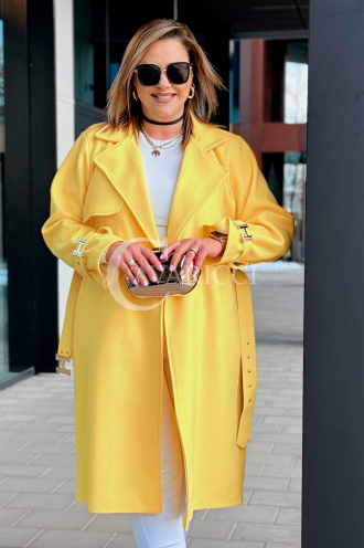 HERMESSA Kleid in Gelb – Große Größen | Cavaricci.de