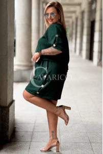 Set BARI – Bluse & Shorts Plus Size, Flaschengrün Elegant