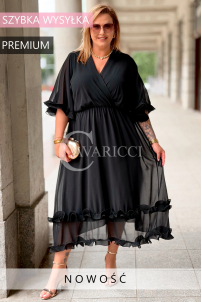 Kleid LUDVICA Schwarz – Elegantes Chiffonkleid Hochzeit