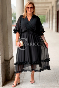 Kleid LUDVICA Schwarz – Elegantes Chiffonkleid Hochzeit