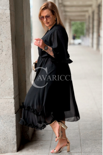 Kleid LUDVICA Schwarz – Elegantes Chiffonkleid Hochzeit