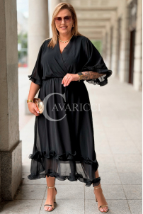 Kleid LUDVICA Schwarz – Elegantes Chiffonkleid Hochzeit