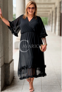 Kleid LUDVICA Schwarz – Elegantes Chiffonkleid Hochzeit