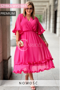 Kleid LUDVICA – Elegantes Chiffon Hochzeitskleid Fuchsia