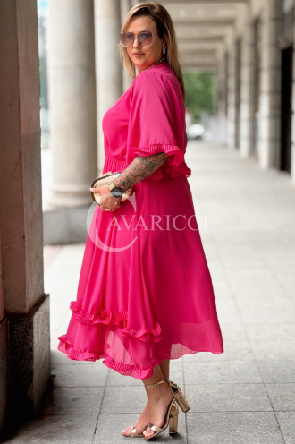 Kleid LUDVICA – Elegantes Chiffon Hochzeitskleid Fuchsia