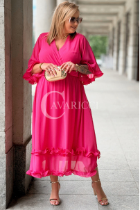 Kleid LUDVICA – Elegantes Chiffon Hochzeitskleid Fuchsia