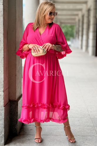 Kleid LUDVICA – Elegantes Chiffon Hochzeitskleid Fuchsia