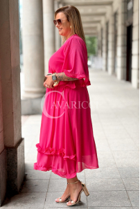 Kleid LUDVICA – Elegantes Chiffon Hochzeitskleid Fuchsia