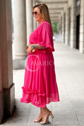 Kleid LUDVICA – Elegantes Chiffon Hochzeitskleid Fuchsia