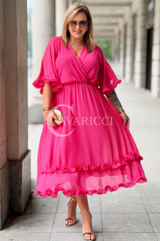 Kleid LUDVICA – Elegantes Chiffon Hochzeitskleid Fuchsia