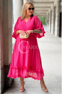 Kleid LUDVICA – Elegantes Chiffon Hochzeitskleid Fuchsia
