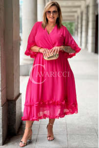 Kleid LUDVICA – Elegantes Chiffon Hochzeitskleid Fuchsia