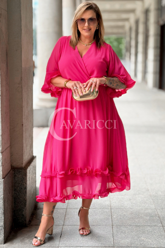 Kleid LUDVICA – Elegantes Chiffon Hochzeitskleid Fuchsia