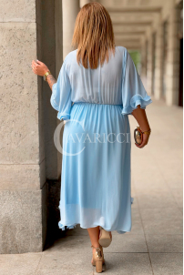Kleid LUDVICA – Elegantes Chiffon-Kleid Hochzeit Hellblau