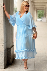 Kleid LUDVICA – Elegantes Chiffon-Kleid Hochzeit Hellblau