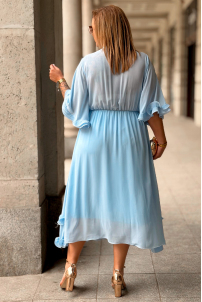 Kleid LUDVICA – Elegantes Chiffon-Kleid Hochzeit Hellblau