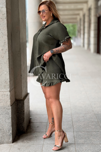 MADDALENA Sommer-Set Khaki – Plus Size, kaschierend