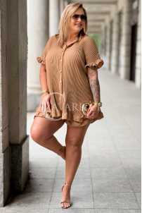 MADDALENA Sommer-Set Plus Size – Karamell, kaschierend