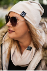 SAMT-Set - Mütze und Schlauchschal in Beige